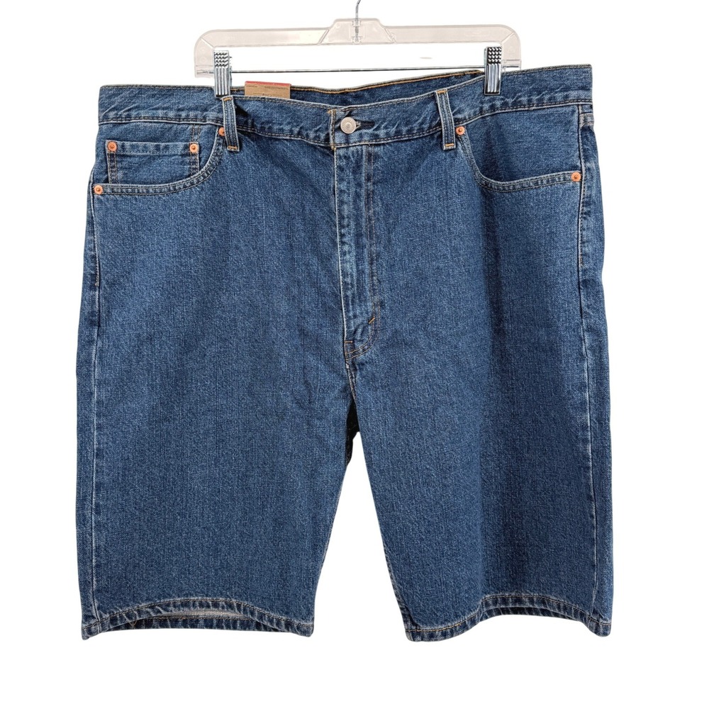 NEW Levi Strauss Co 505 Mens W44 Regular Fit Shorts Jorts Mens Blue Denim Cotton